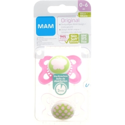 MAM Original Nuggi Silikon 0 bis 6 Monate Spezialkollektion Girl 2 Stück