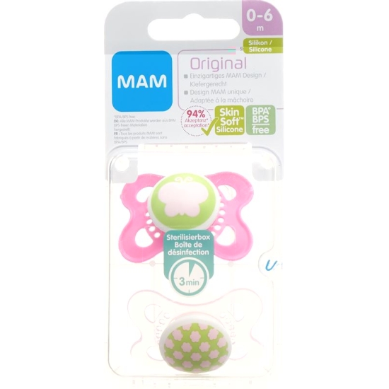 MAM Original Nuggi Silikon 0 bis 6 Monate Spezialkollektion Girl 2 Stück buy online