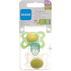 MAM Original Nuggi Silikon 0 bis 6 Monate Spezialkollektion Unisex 2 Stück
