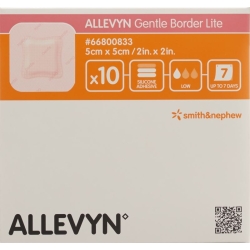 Allevyn Gentle Border Lite Wundverband 5x5cm 10 Stück