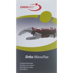 Omnimed Ortho ManuFlex Handgelenkbandage 16cm Links Grösse S Grau-Bordeaux
