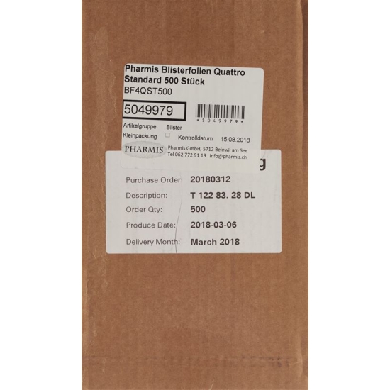 Pharmis Blisterfolien Quattro Standard 500 Stück buy online