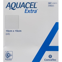 Aquacel Extra Hydrofiber Verb 15x15cm (n) 5 Stück