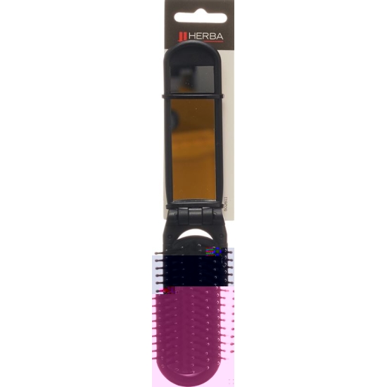 Herba folding brush with mirror black buy online