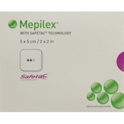 Mepilex Schaumverband Safetac 5x5cm Silikon 5 Stück