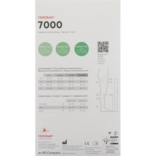 Venosan 7001 A-d Kkl1 L Short Off Beige 1 pair buy online