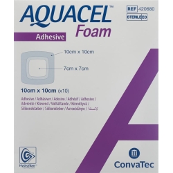 Aquacel Foam 10x10cm Adhesive 10 Stück