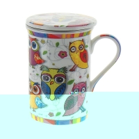 Herboristeria tea cup owls with strainer