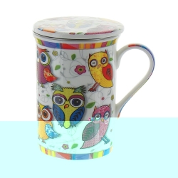 Herboristeria tea cup owls with strainer