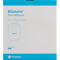 Biatain Non-Adhesive Schaumverband 5x7cm 10 Stück