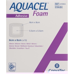 Aquacel Foam 8x8cm Adhesive 10 Stück
