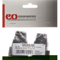 Sahag crutch caps 16mm black 1 pair