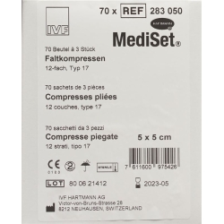 MediSet Faltkompressen Typ 17 12-fach 5x5cm 70x 3 Stück