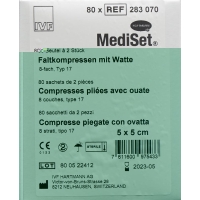 MediSet Faltkompressen mit Watte 5x5cm Typ 17 8-fach 80x 2 Stück