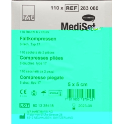 MediSet Faltkompressen 5x5cm Typ 17 8-fach 2 Stück
