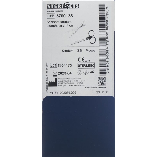 Aichele 1x Steril Chir Schere Gera 14cm Sp/sp 25 X buy online