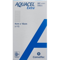 AQUACEL Extra Hydrofiber dressing 4x10cm 10 pcs