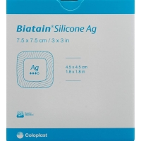 Biatain Silicone Foam Dressing Ag 7.5x7.5cm self-adhesive 5 pcs
