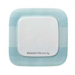 Biatain Silicone Ag foam dressing 10x10cm self-adhesive 5 pcs