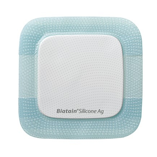 Biatain Silicone Ag foam dressing 10x10cm self-adhesive 5 pcs