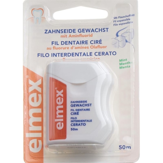 elmex dental floss waxed 50m