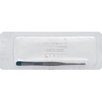 Promedical metal tweezers 14cm anatomically sterile green marker