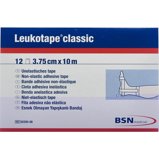 Leukotape classic economy strapping tape 10mx3.75cm white 12 pcs