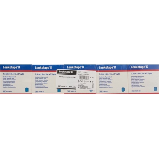 Leukotape K paving binder 5mx7.5cm blue 5 pcs