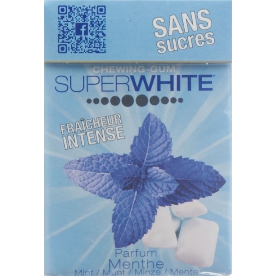 Super White chewing sugar-free white box 25 g
