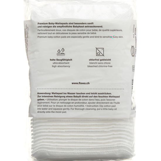 Flawa Premium Baby cotton pads 90x110mm 40 pcs