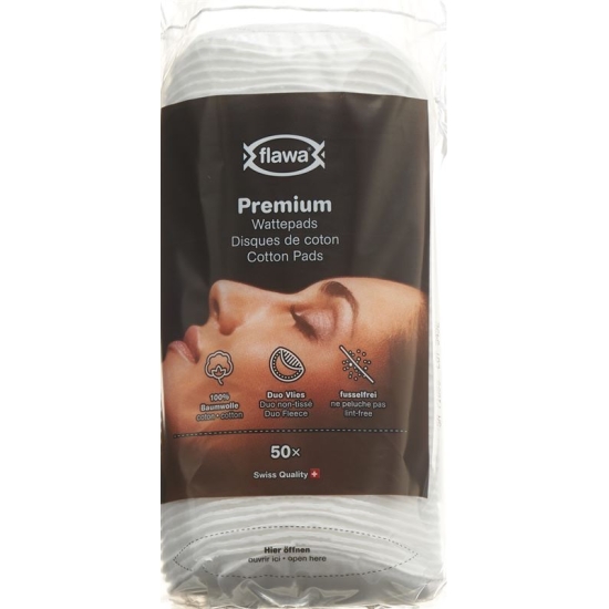 Flawa Premium nonwoven cotton pads oval 50 pcs