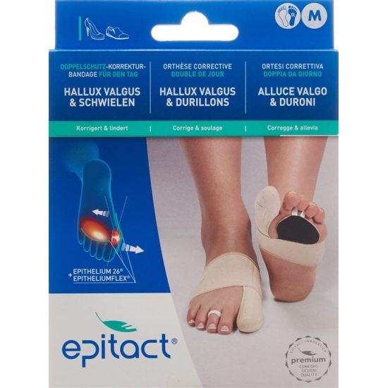Epitact flexible double protective bandage correction hallux valgus DAY M 21.5-23cm right