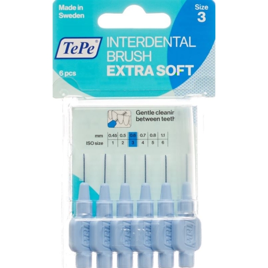 TePe interdental brush 0.60mm x-soft blue Blist 6 pcs