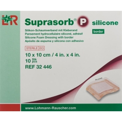 Suprasorb P silicone border 10x10cm 10 pcs
