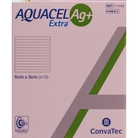 AQUACEL Ag + Extra compress 5x5cm 10 pcs