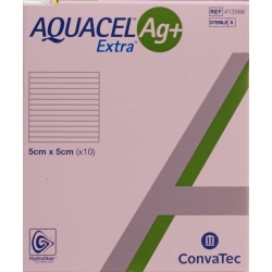 AQUACEL Ag + Extra compress 5x5cm 10 pcs