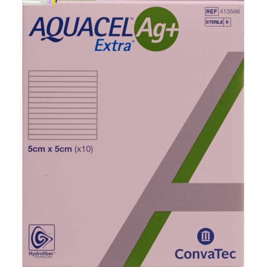 AQUACEL Ag + Extra compress 5x5cm 10 pcs