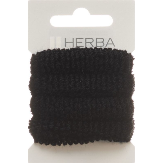 Herba hair tie 4cm frottée black 4 pcs