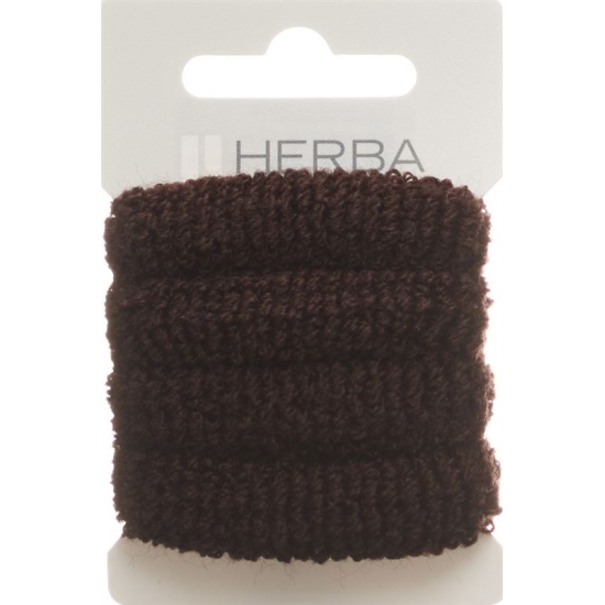 Herba hair tie 4cm frottée brown 4 pieces