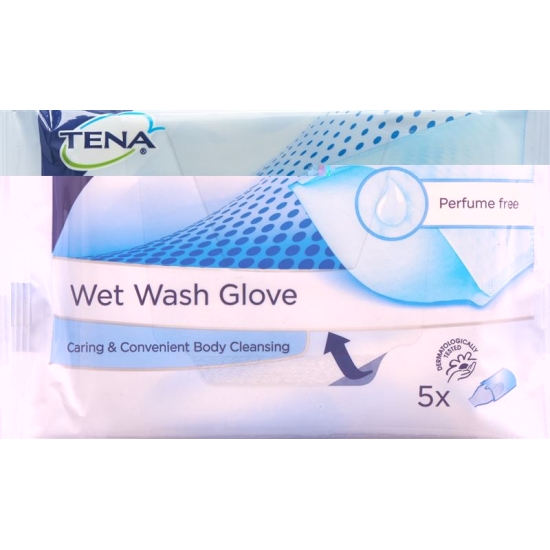 TENA Wet Wash Glove unscented 5 pcs