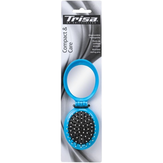 Trisa Basic Travel Folding hairbrush with mirror