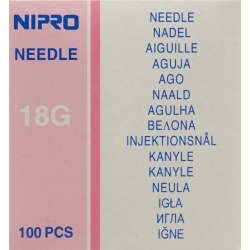 Nipro disposable needles 1.2x40mm 18Gx1 1/2 pink 100 pcs