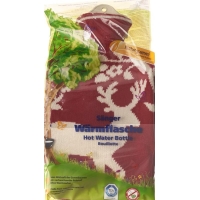 SINGER hot water bottle 2l knitted cover red deer