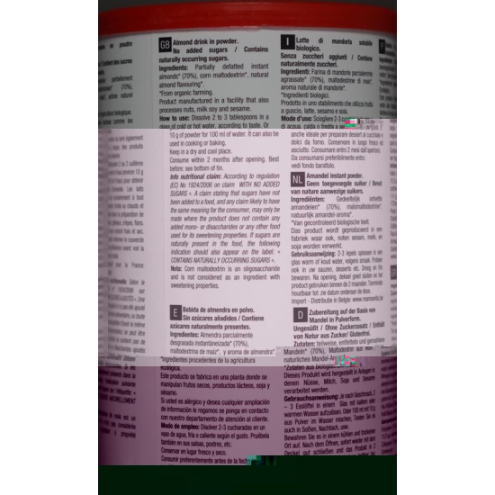 ECOMIL almond PLV no added sugar 400g