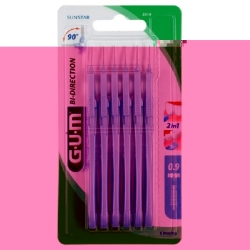 GUM SUNSTAR Bi-Direction ISO 1 0.9mm conic blue 6 pcs