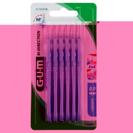GUM SUNSTAR Bi-Direction ISO 1 0.9mm conic blue 6 pcs