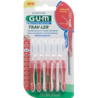 GUM SUNSTAR Proxabrush Trav-Ler ISO 1 0.8mm cylindric red 6 pcs
