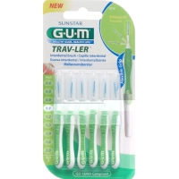 GUM SUNSTAR Proxabrush Trav-Ler ISO standard 1.1mm 3 conic green 6 pcs