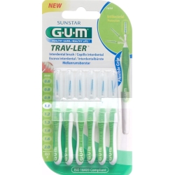 GUM SUNSTAR Proxabrush Trav-Ler ISO standard 1.1mm 3 conic green 6 pcs