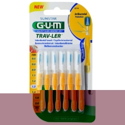 GUM SUNSTAR Proxabrush Trav-Ler ISO standard 1.3mm 4 conic yellow 6 pcs